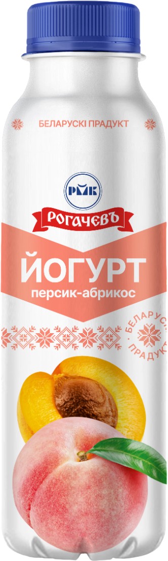 Йогурт 'Рогачевъ' персик-абрикос 1,5% 410г БЗМЖ, Беларусь