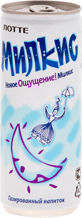 Напиток б/а 'Милкис' газ. оригинал ж/б 0,25л, Южная Корея