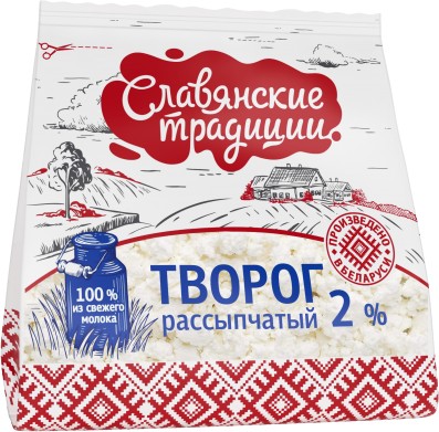 Творог 'Славянские Традиции' рассыпч. 2% 350г БЗМЖ, Беларусь