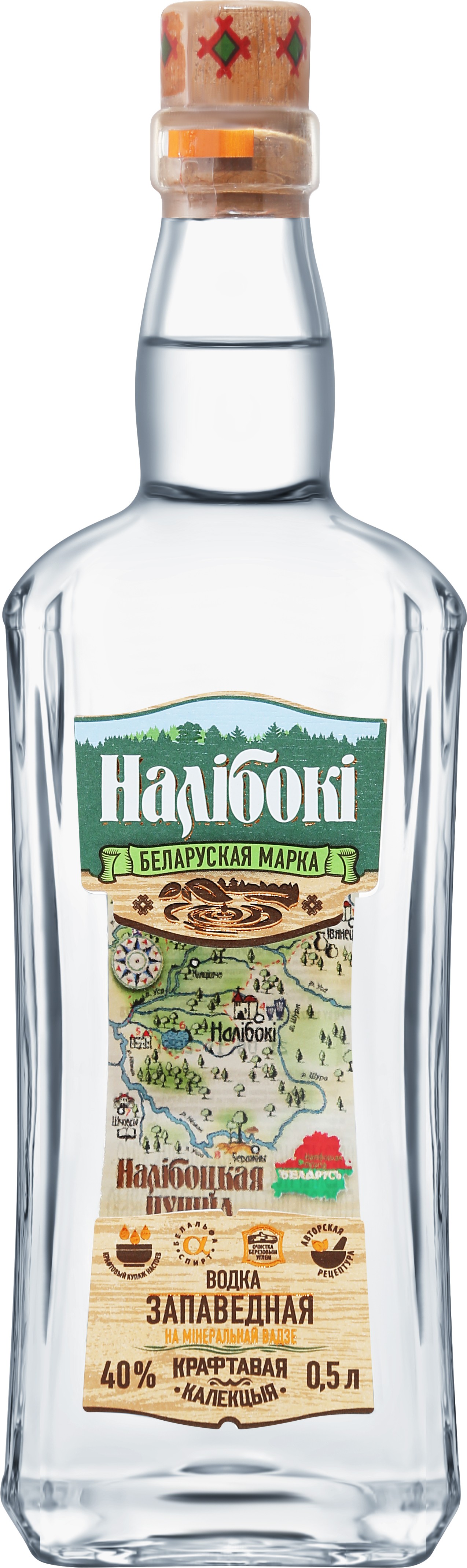 Водка 'Налiбокi. Запаведная'/'Налибоки. Заповедная' 40% 0,5л, Беларусь