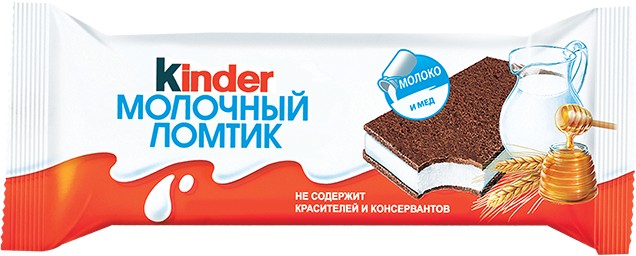 Пирожное 'Киндер' Молочный ломтик бисквитное мол.начинка 27,9% 28г