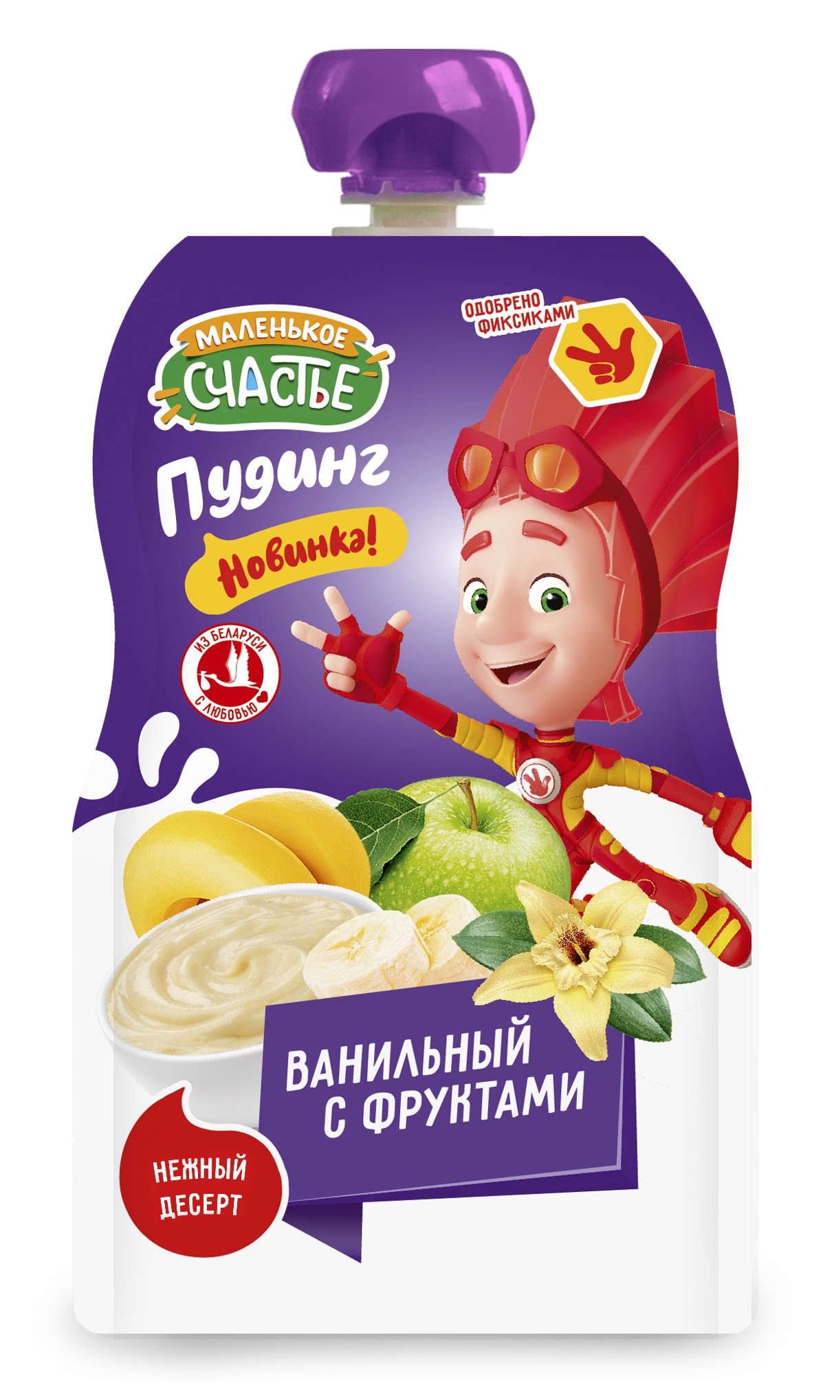 Пудинг 'Маленькое счастье' ванильный с фруктами д/п 90г, Беларусь