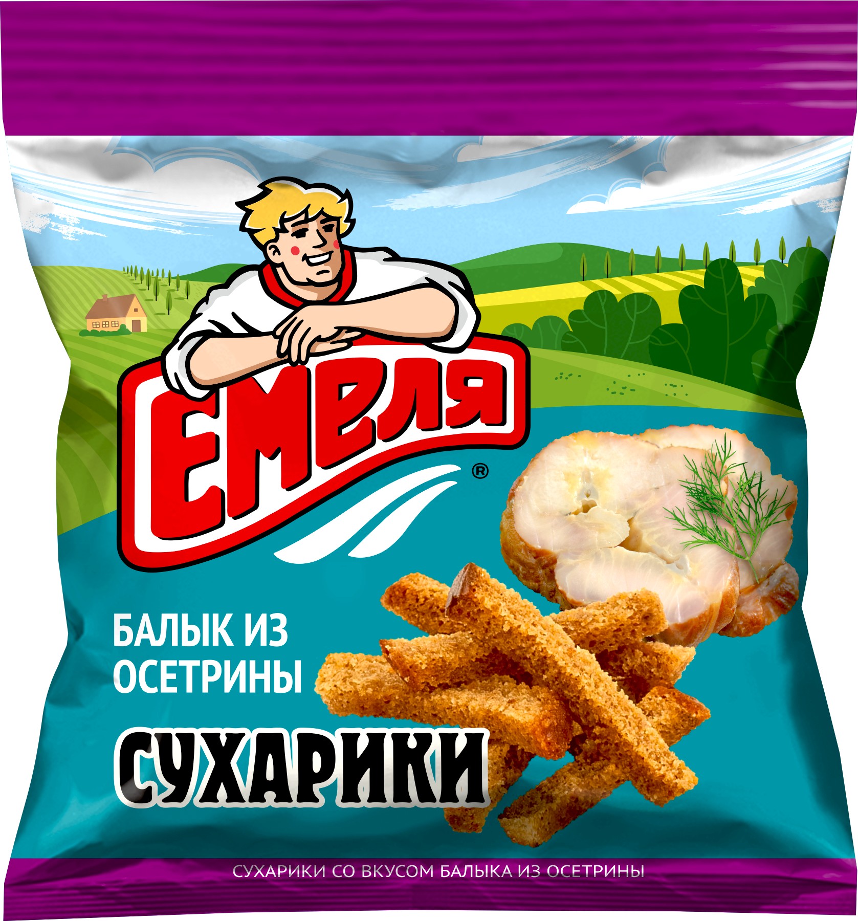 Сухарики 'Емеля' со вкусом балыка из осетрины 40г