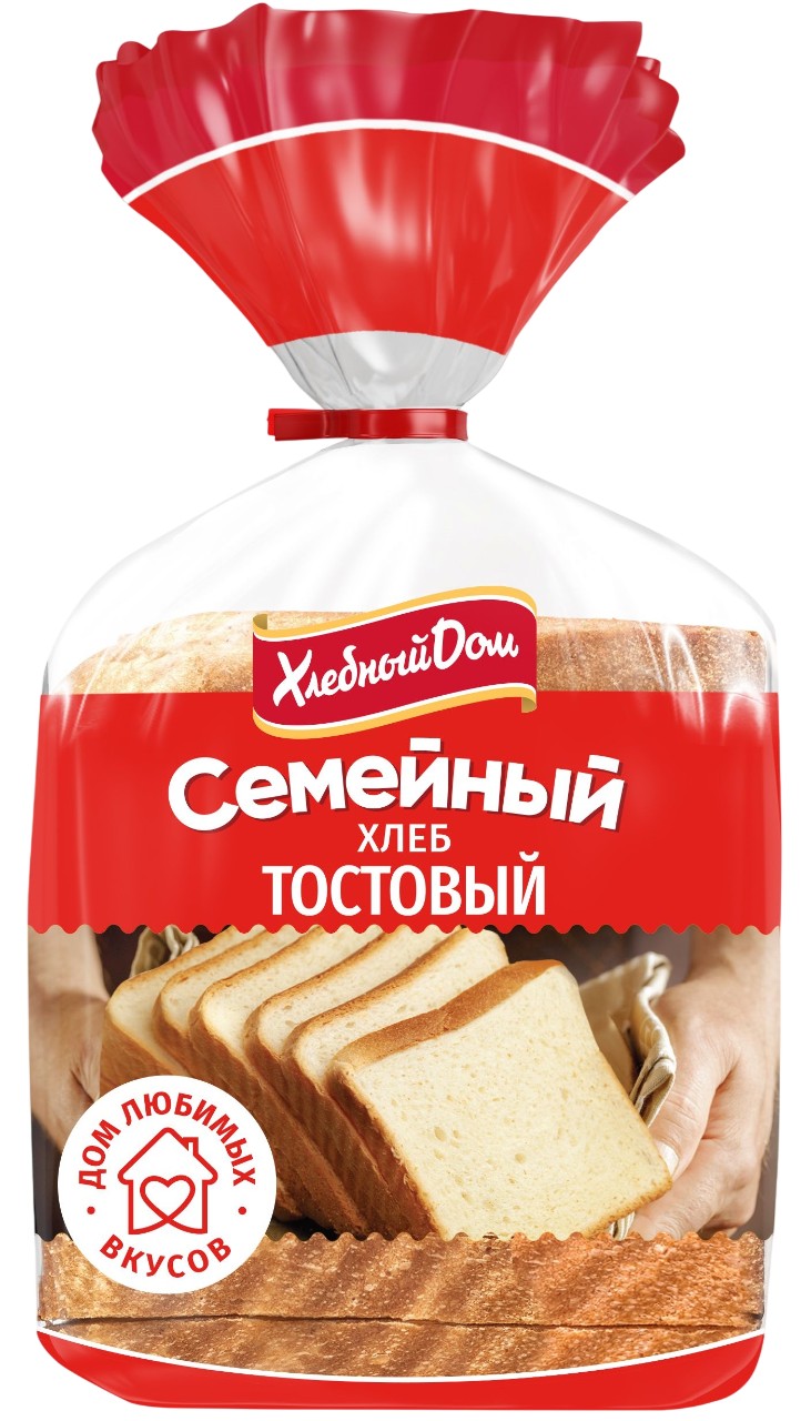 Хлеб 'Тостовый' Семейный пшенич. нарез. 350г, Хлебный Дом