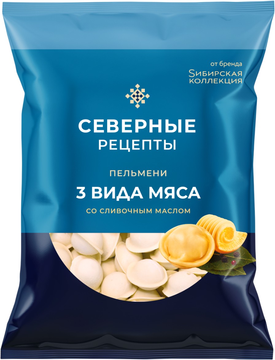 Пельмени 'Сибирская коллекция' 3 вида мяса со слив. маслом 700г