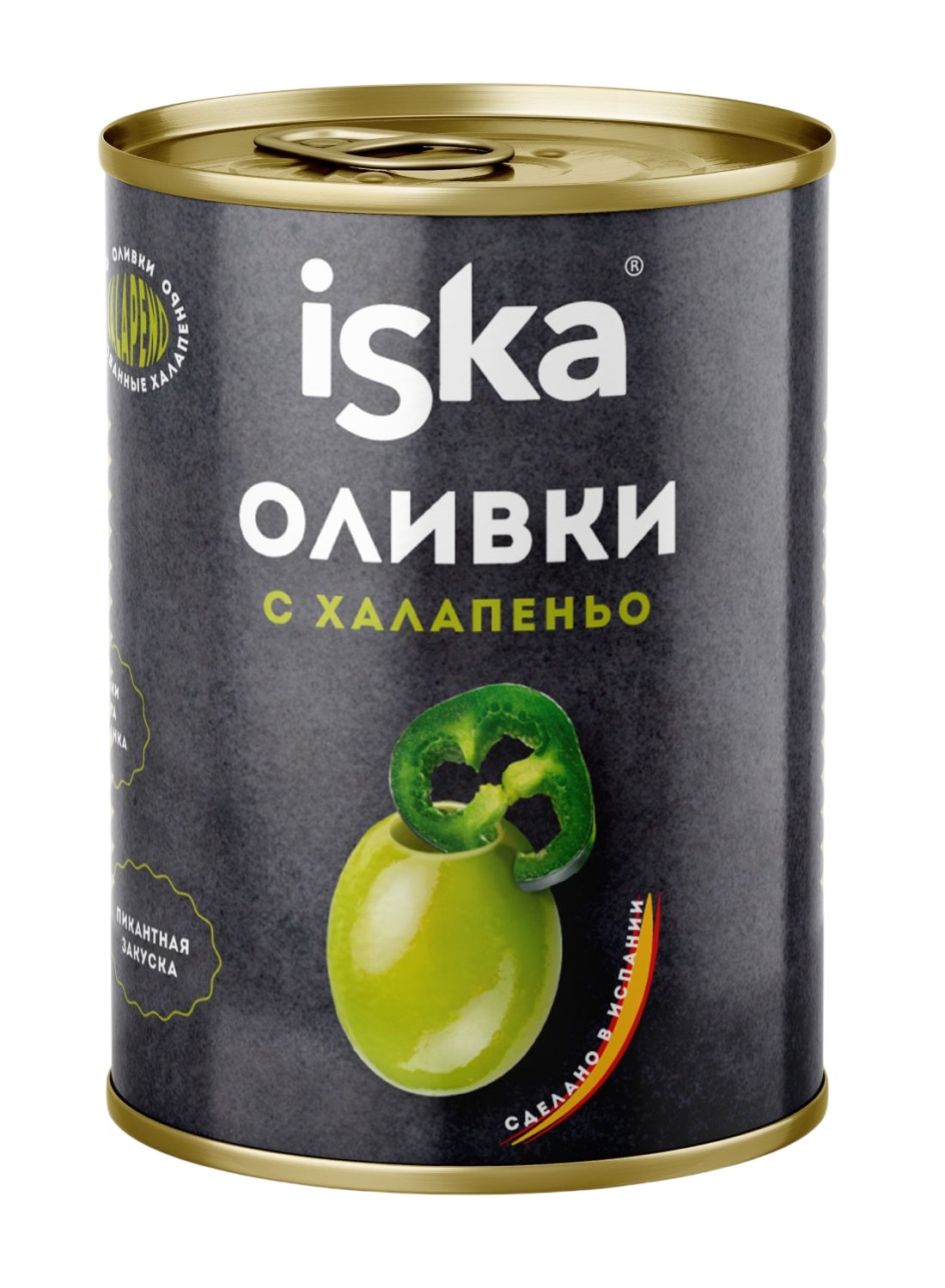 Оливки зел.'Иска' фарш. халапеньо ж/б 300мл, Испания