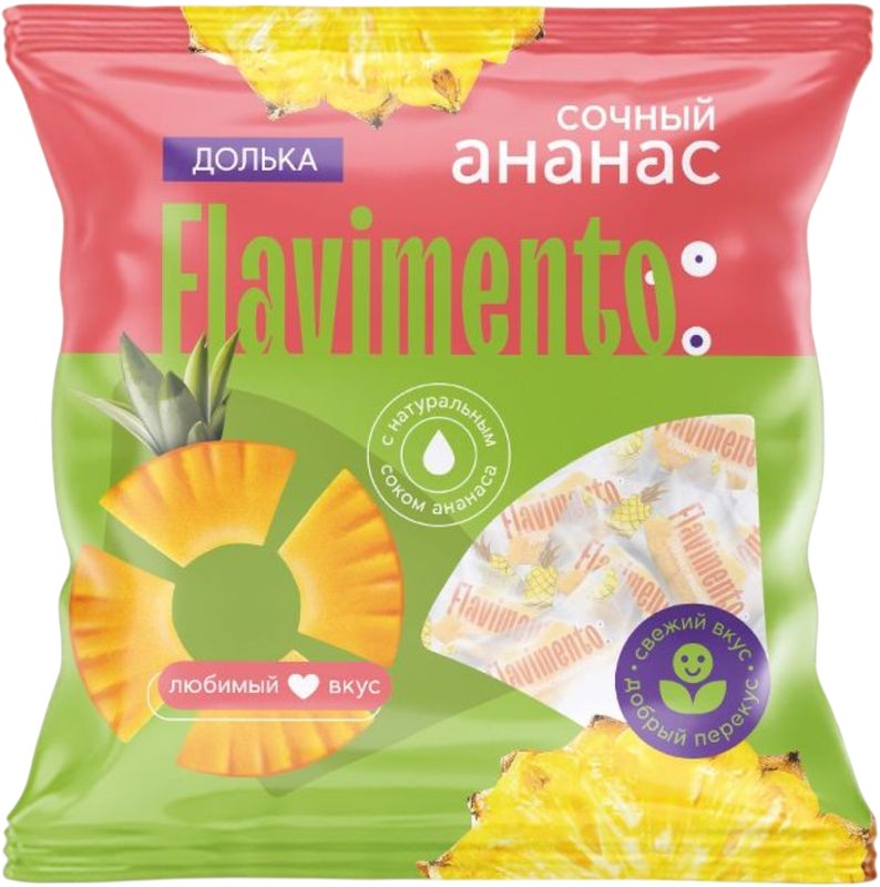 Конфеты 'Флавименто' жев. с доб. нат. сока ананас 200г