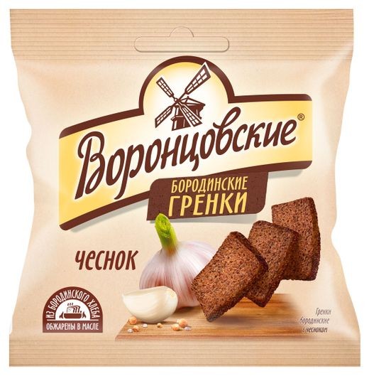 Гренки 'Воронцовские' бородинские с чесноком 80г