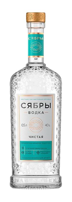 Водка 'Сябры. Чистая' 40% 0,5л, Беларусь
