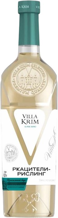 Вино 'Вилла Крым Ркацители-Рислинг' бел/п/сл 10,9% 0,75л, Россия