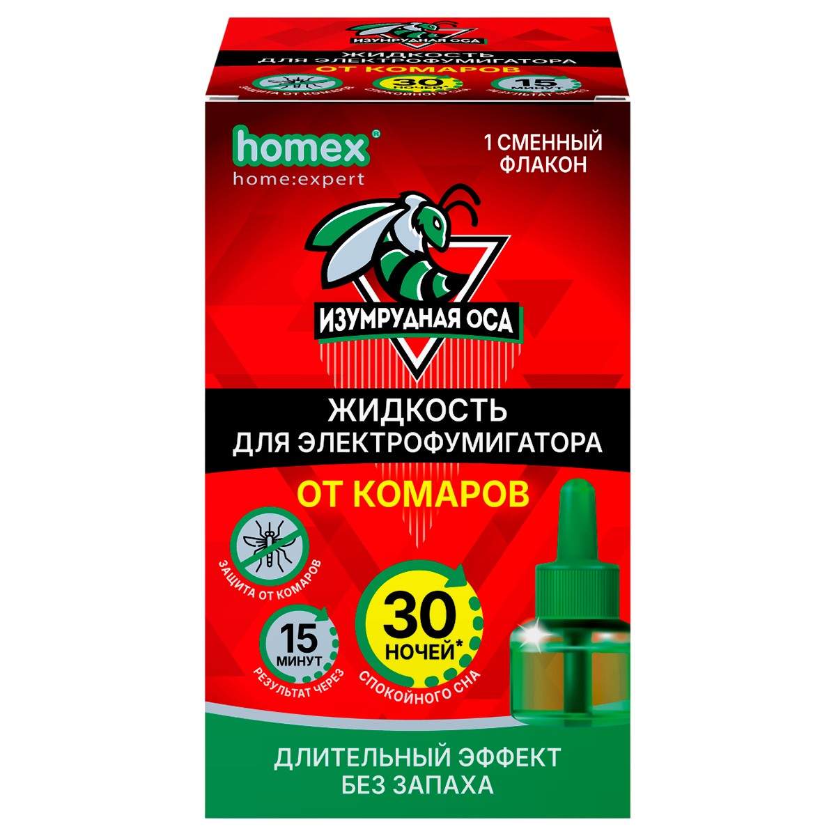 Жидкость д/фумиг.от комар. 'Изумрудная Оса' 30ночей 30мл