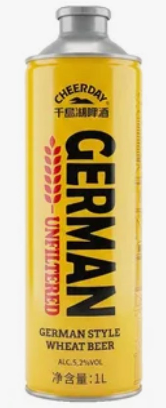 Пиво 'Чирдэй Германское' св. нефильтр. пшенич. 5,2% ж/б 1л, Китай