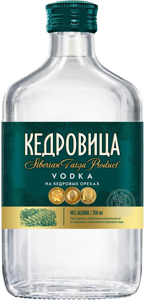 Водка 'Кедровица' на кедр. орехах 40% 0,25л, Россия