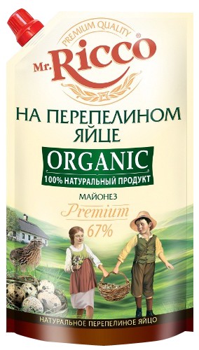 Майонез 'Мистер Рикко' на перепелином яйце 67% д/п 375г