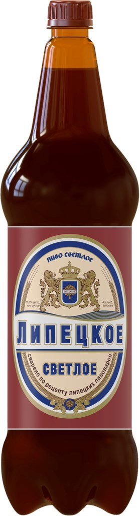 Пиво 'Липецкое' св. фильтр. паст. 4,5% пэт 1,3л