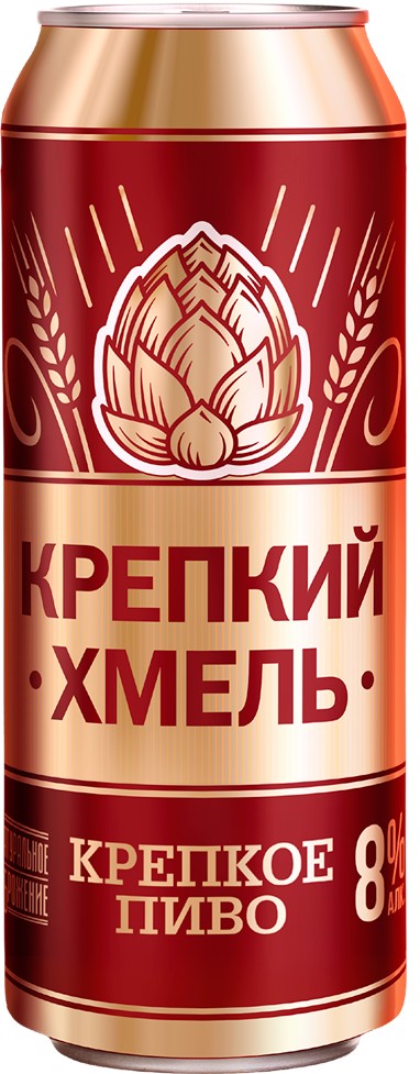 Пиво 'Крепкий Хмель' св. фильтр. паст. 8% ж/б 0,45л