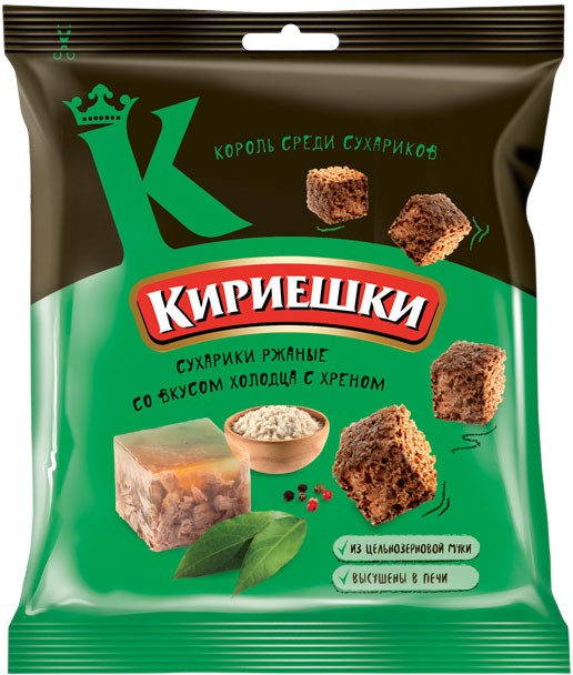 Сухарики 'Кириешки' ржаные холодец/хрен 40г