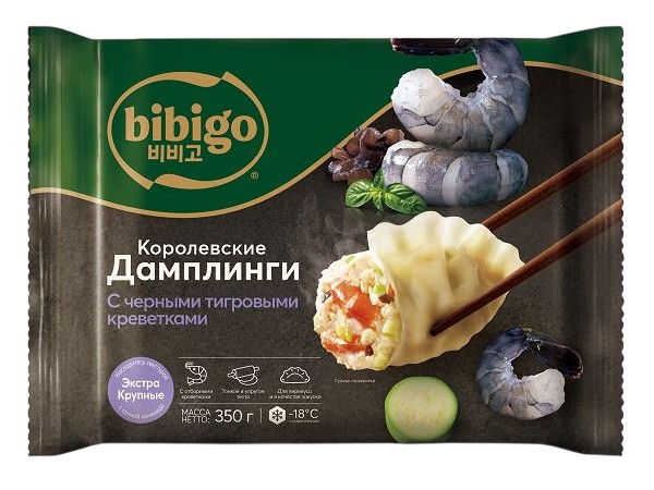 Дамплинги 'Бибиго' с черными тигровыми креветками зам. 350г, Китай