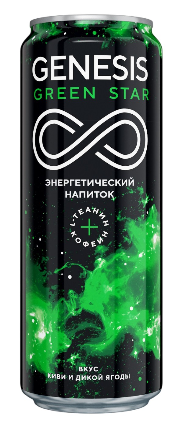 Напиток б/а энерг. 'Генезис Зеленая Звезда' газ ж/б 0,45л
