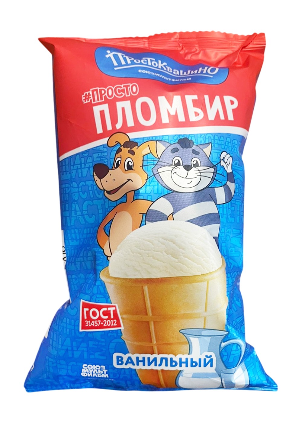 Мороженое 'Простоквашино' пломбир с аром. ванили ваф.ст. 70г БЗМЖ