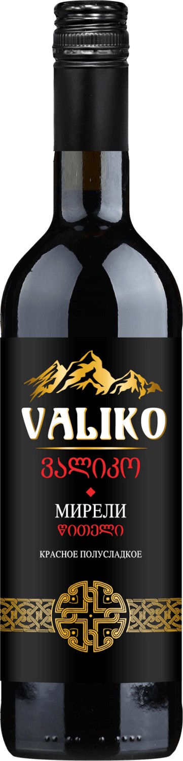Вино 'Валико Мирели' красн/п/сл 10-12% 0,75л, Россия