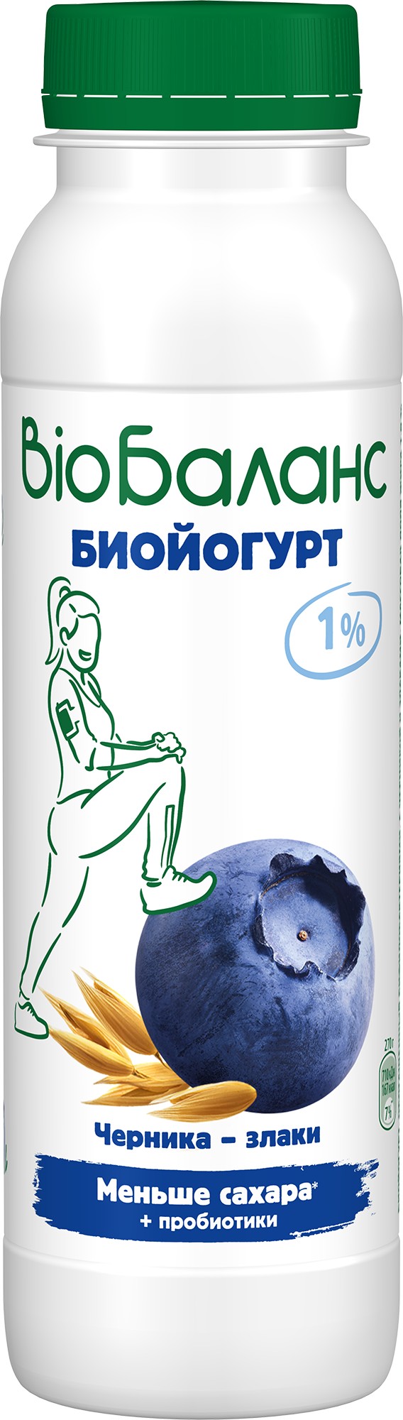Биойогурт 'Био-Баланс' пит. черника/злаки 1% 270г БЗМЖ
