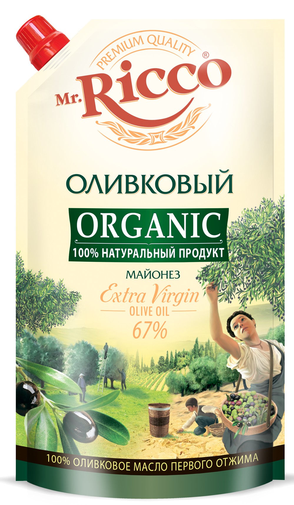 Майонез 'Мистер Рикко' оливковый 67% д/п 375г
