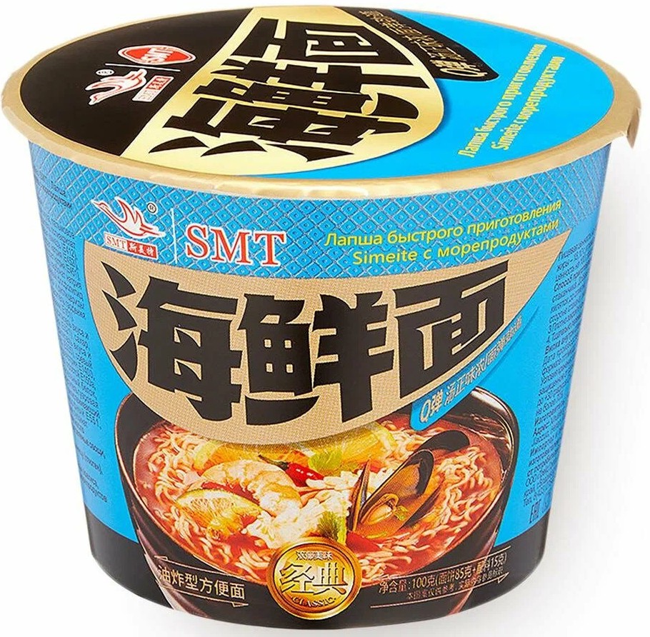 Лапша 'Симеит' со морепродуктами чашка б/п 100г, Китай