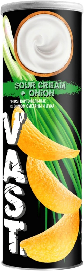 Чипсы 'Васт' со вкусом сметаны и лука тубус 160г, Китай
