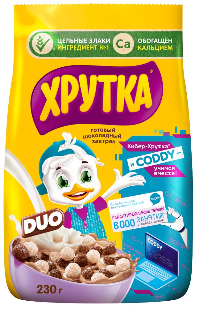 Завтрак готовый 'Хрутка' Дуо шоколадный м/у 200-230г