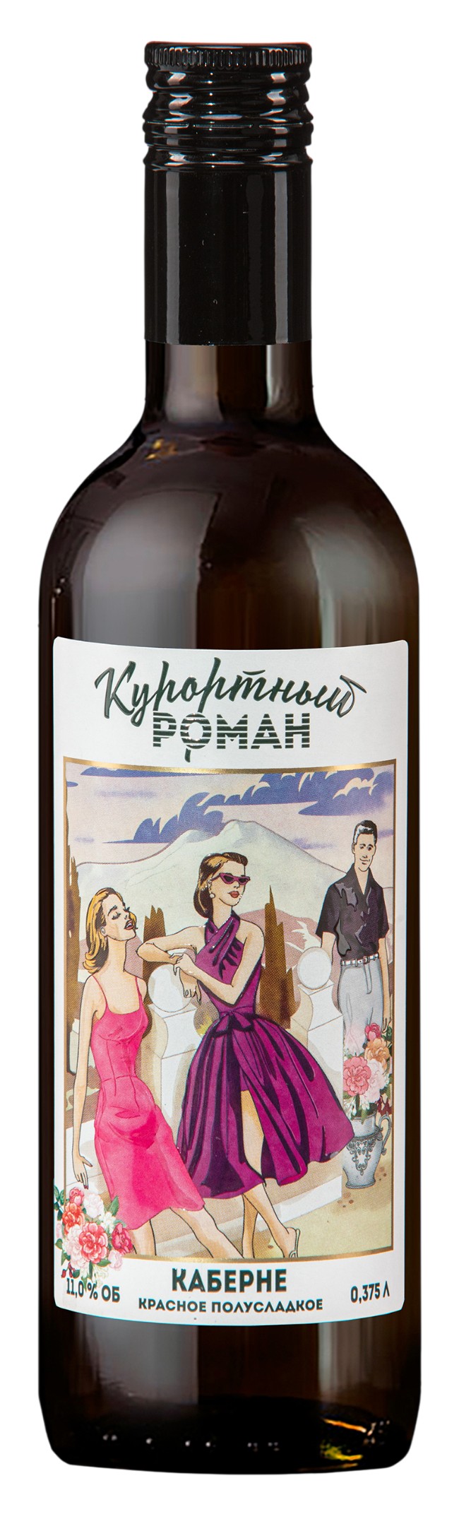 Вино 'Курортный Роман Каберне' красн/п/сл 11% 0,375л, Россия