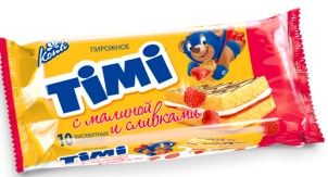 Пирожное 'Тими' малина/сливки 330г