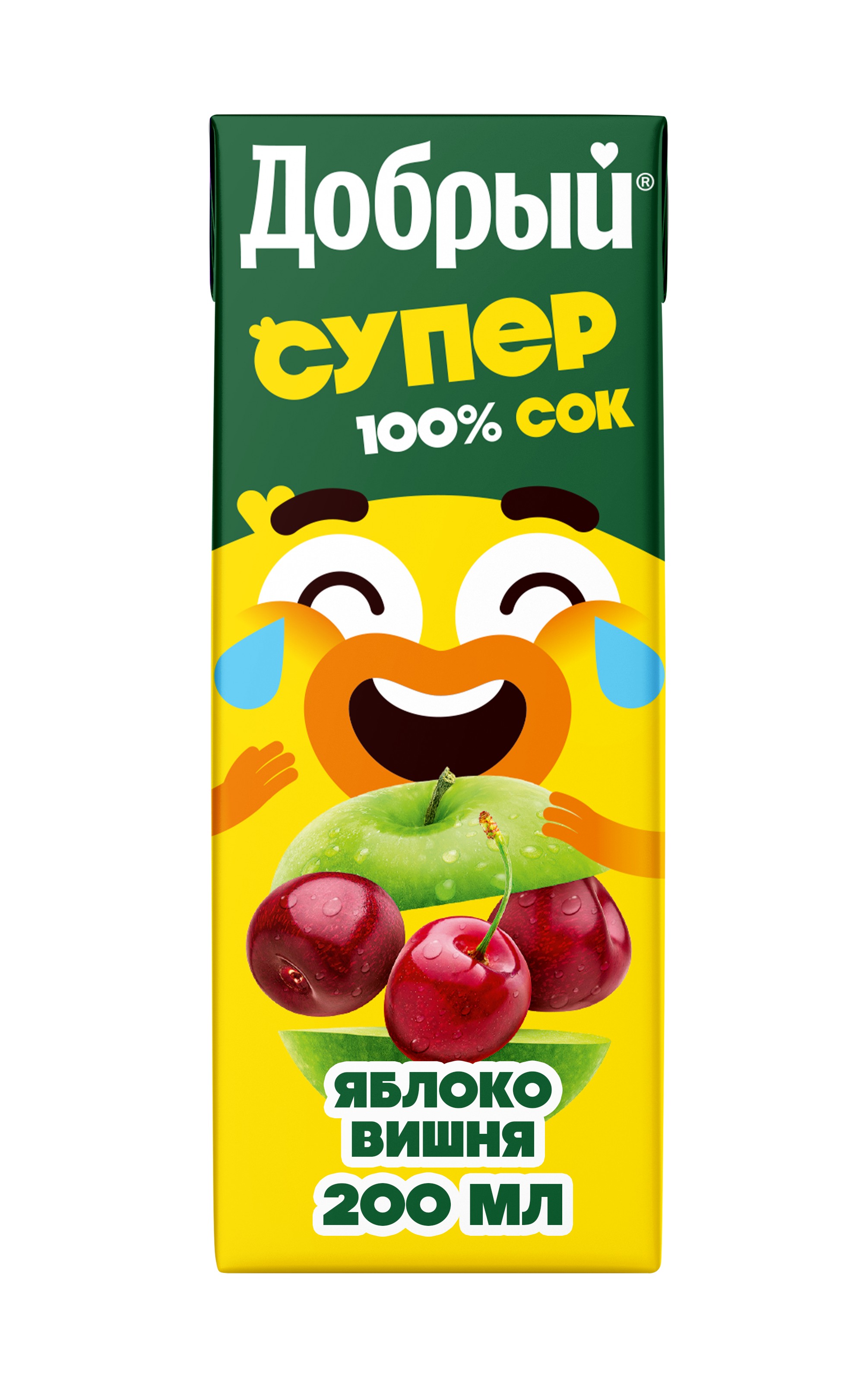 Сок 'Добрый' Супер Джус яблоко/вишня т/п 0,2л