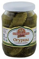 Огурцы 'Консерватория Вкуса' с зеленью в заливке ст/б 680г
