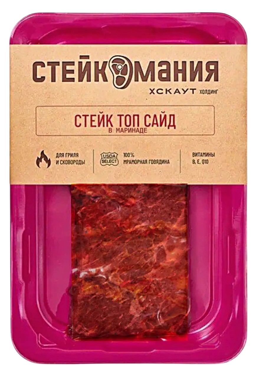 Стейк 'Топ Сайд' в марин. гов. охл., 150г, Стейкомания