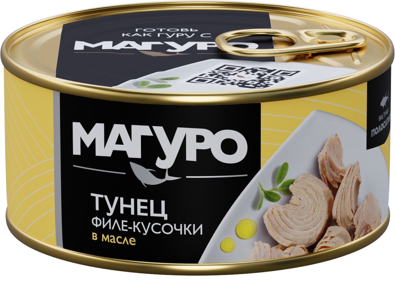 Консервы рыбные тунец 'Магуро' филе-кусочки в масле ж/б 170г