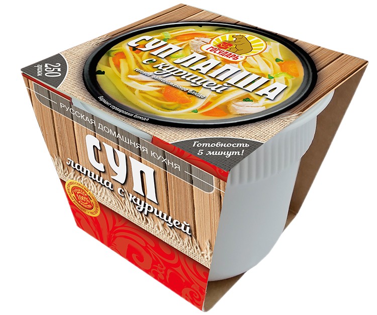 Блюдо готовое 'Государь' суп-лапша с курицей зам. 250г