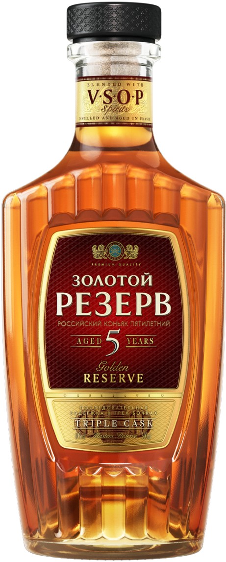 Коньяк 'Золотой Резерв' пятилетний 40% 0,5л, Россия