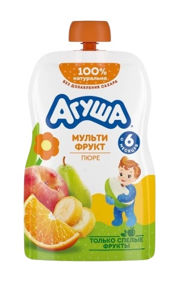 Пюре 'Агуша' мультифрукт д/п 90г