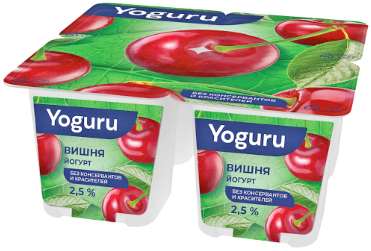Йогурт 'Йогуру' вишня 2,5% 125г БЗМЖ, Беларусь