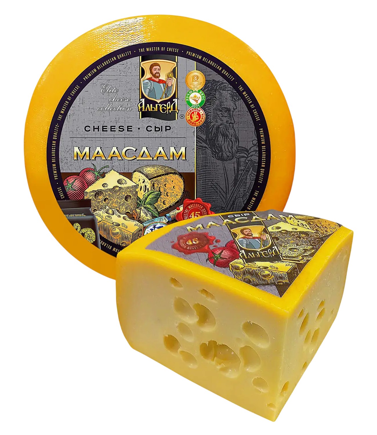 Сыр 'Маасдам' 45% 1кг БЗМЖ, Беларусь