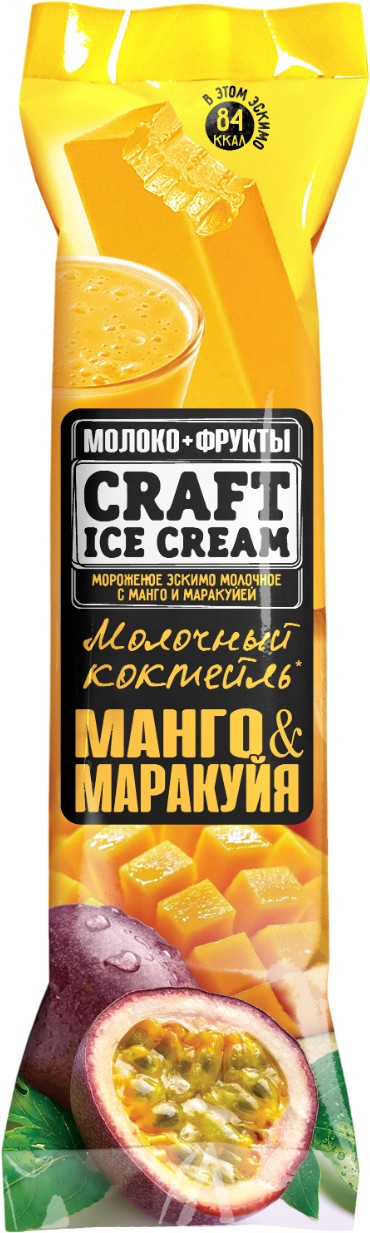 Мороженое 'Крафт' манго/маракуйя эскимо 60г, БЗМЖ