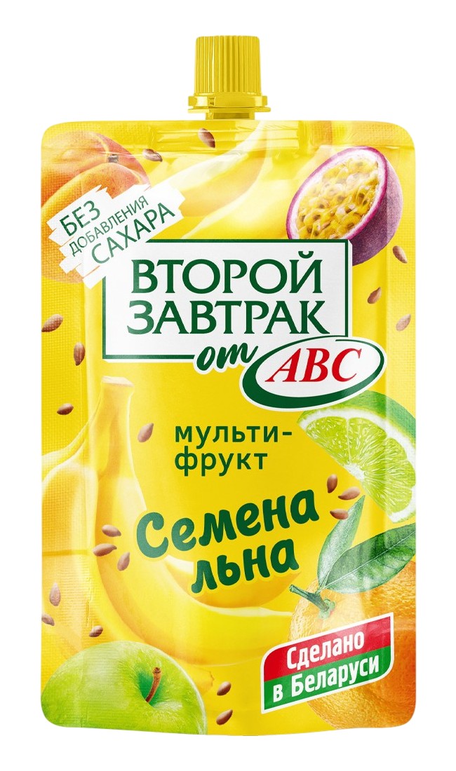 Десерт 'Второй завтрак' мультифрукт с сем. льна б/сахара д/п 200г, Беларусь
