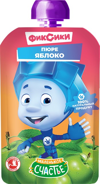 Пюре 'Фиксики' яблоко д/п 90г, Беларусь
