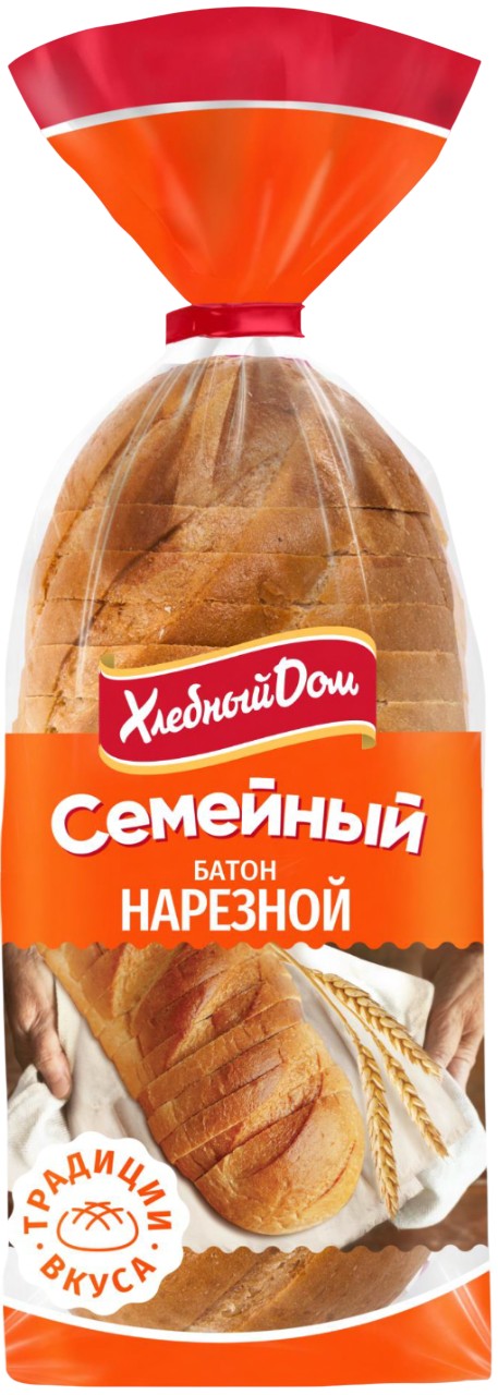 Батон 'Семейный' нарез. 300г, Хлебный дом