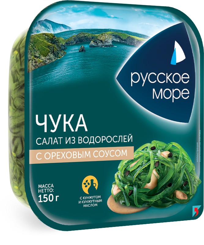 Салат Чука 'Русское море' из водорослей с ореховым соусом 150г, Беларусь
