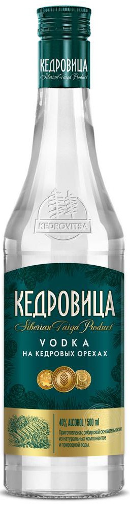Водка 'Кедровица' на кедр. орехах 40% 0,5л, Россия