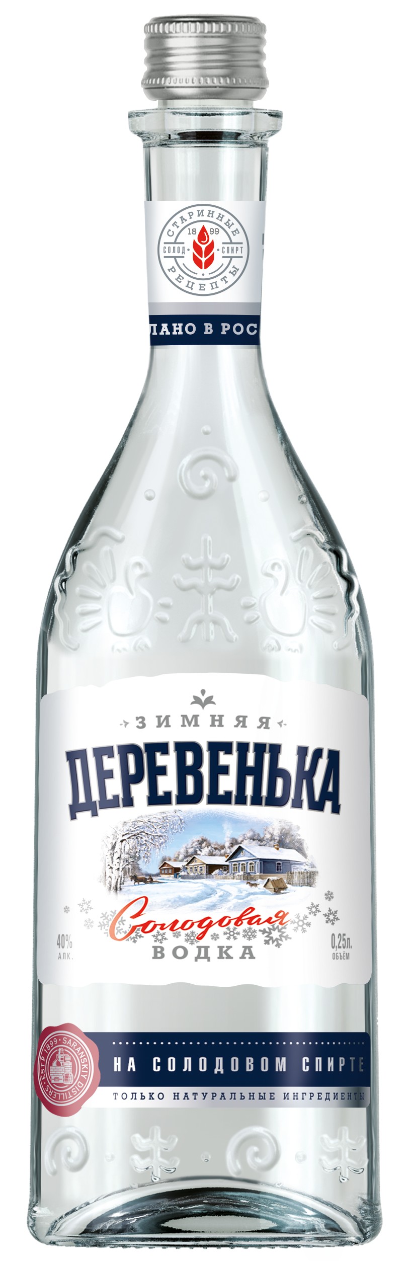 Водка 'Зимняя Деревенька' 40% 0,25л, Россия