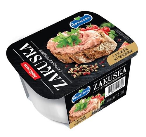 Продукт плав. 'Закуска с курицей и говядиной' 50% 150г СЗМЖ