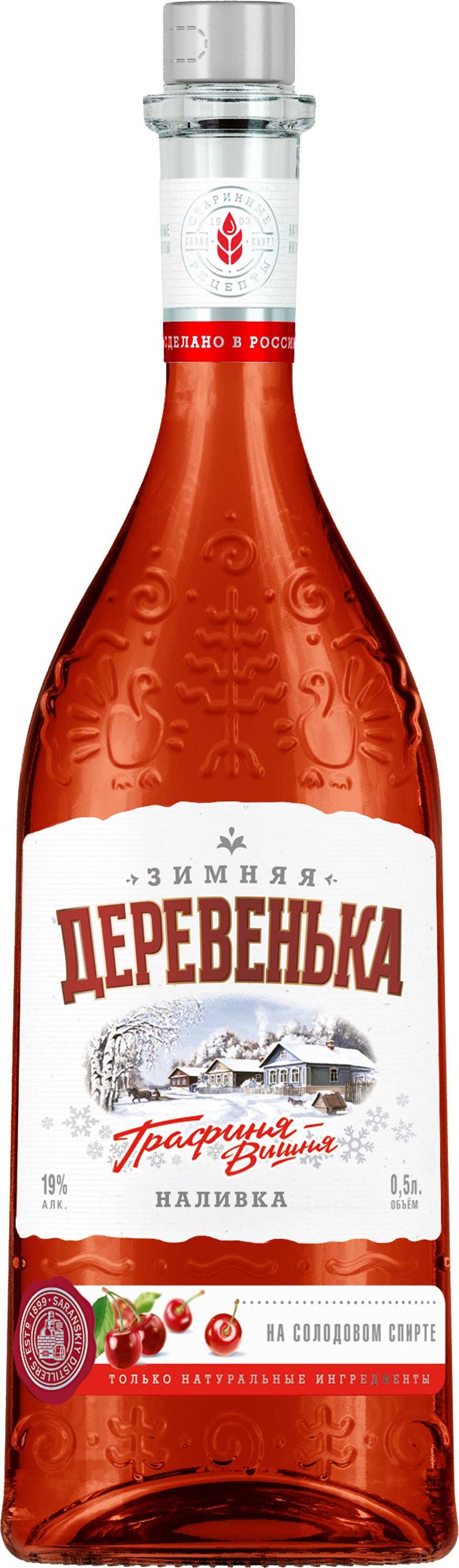 Настойка 'Зимняя Деревенька Графиня Вишня' сл. 19% 0,5л, Россия